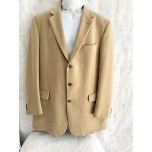 Joseph A Banks 100% Camel Hair Blazer Sports Coat Mens Size 42 X LONG Tan
